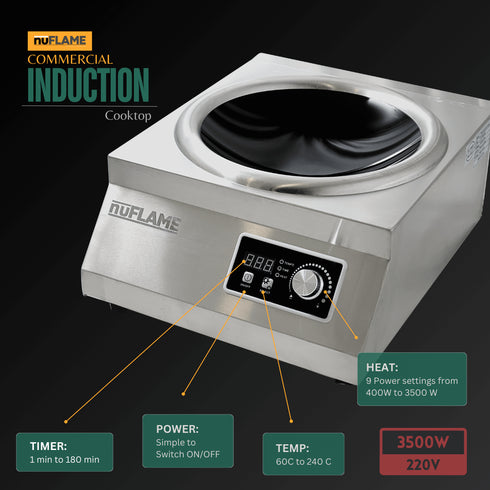 Commercial Induction Cooktop 3.5 Kw Wok